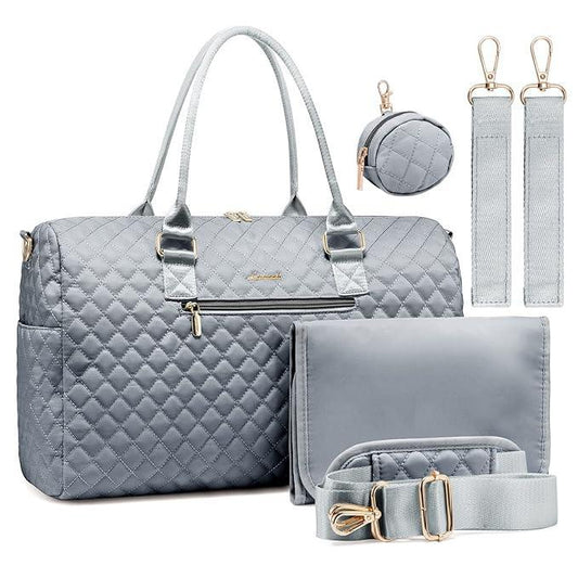 LOVEVOOK Diaper Bag Tote with Pacifier Case and Changing Pad, Large Capacity Mommy Bag for Hospital and Weekender Travel, Functional Baby Bag Newborn Baby Essential, Grey - Adenzo Comfies