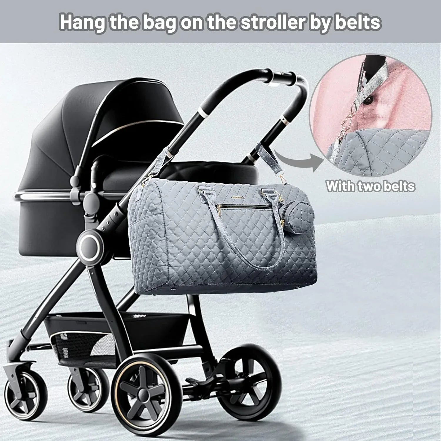 LOVEVOOK Diaper Bag Tote with Pacifier Case and Changing Pad, Large Capacity Mommy Bag for Hospital and Weekender Travel, Functional Baby Bag Newborn Baby Essential, Grey - Adenzo Comfies
