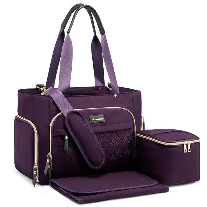LOVEVOOK Breast Pump Bag Diaper Bag Tote 3Pcs Set Work Bag for Breastfeeding Mom with 15 - Adenzo Comfies