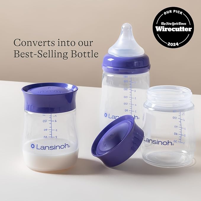 Lansinoh Breastmilk Storage Bottles | 4-Pack 5oz BPA & BPS-Free | Pump-to-Storage Feeding Bottles | Compatible with Lansinoh Breast Pumps and Nipples