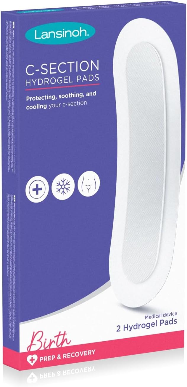 Lansinoh C-Section Hydrogel Pads - Soothing Relief & Protection - C Section Patches Latex DEBP-Free Medical Device Cooling Pads Postpartum Essentials C section Recovery Items
