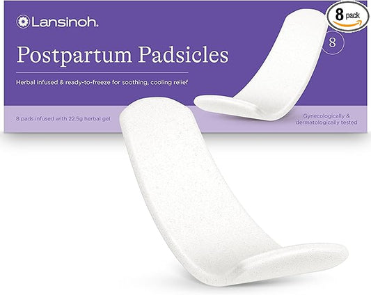 Lansinoh Padsicles Postpartum Cooling Pads - 8 Pack - Infused with Aloe Vera & Witch Hazel Pads Postpartum Essentials - Soothing & Cooling Relief Post-Birth