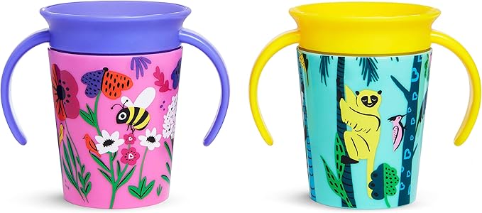 Munchkin - Miracle 360° Wildlove Trainer Cup 2pk 6oz - Lemur/Bee
