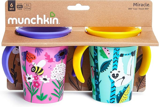 Munchkin - Miracle 360° Wildlove Trainer Cup 2pk 6oz - Lemur/Bee