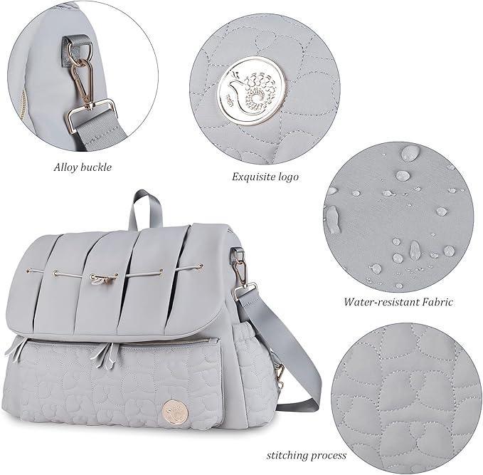 WYNE Diaper Bag Backpack Messenger Bag Travel Backpack Maternity Bags Stylish Baby Bag with Changing Pad for Mom - Adenzo Comfies