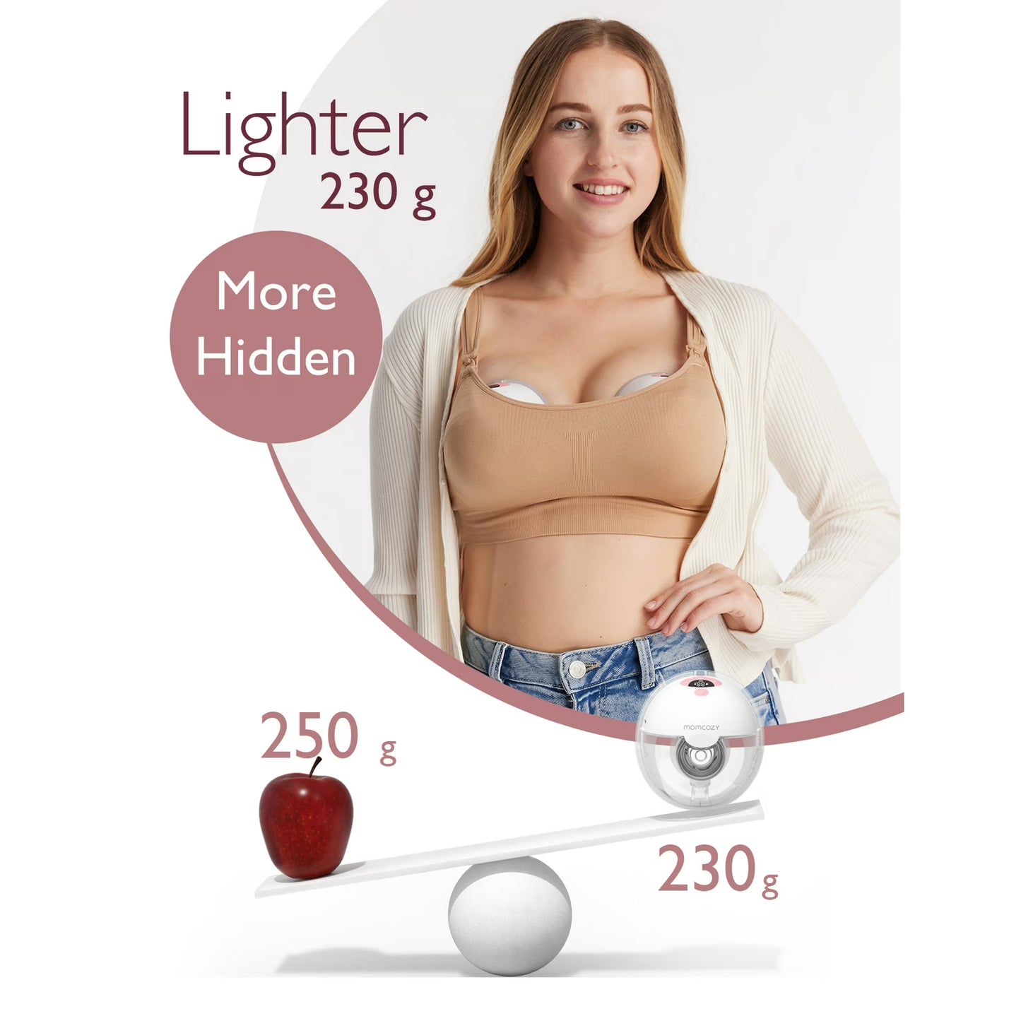 Momcozy M5 Wearable Breast Pump – Lightweight Hands-Free Pump with 3 Modes, 9 Suction Levels & Multiple Flange Sizes