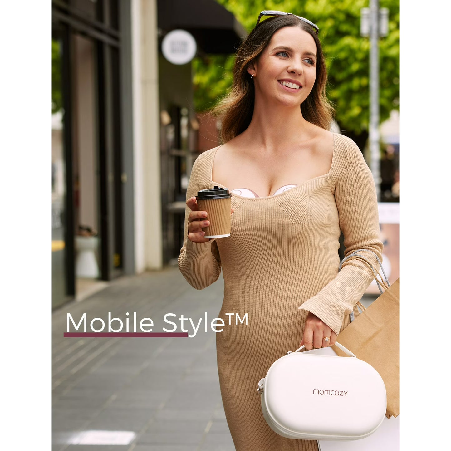 Momcozy Mobile Style Wearable Breast Pump - Hands-free Slim Design with High Suction | M6