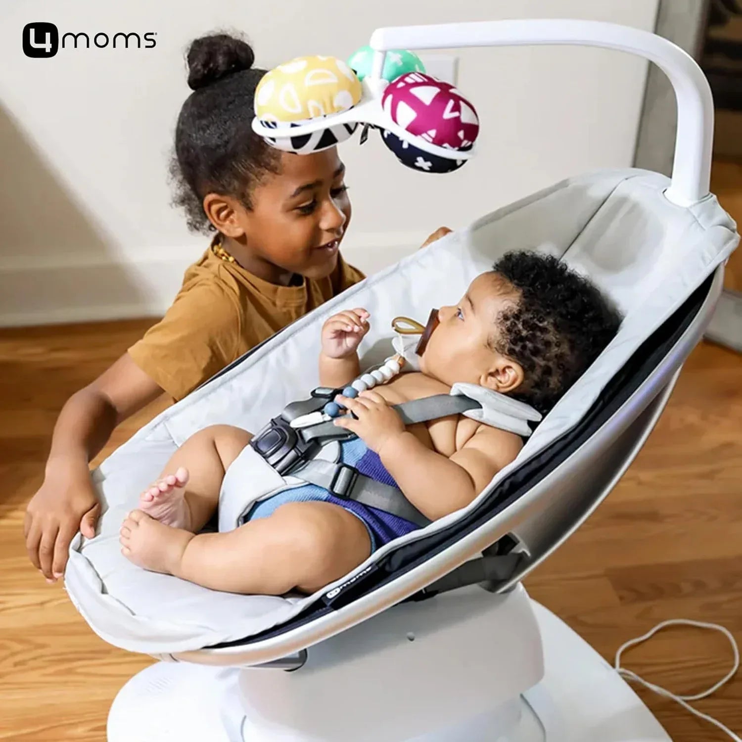 MamaRoo Multi - Motion Baby Swing with Bluetooth, Adjustable Recline, and Soothing Sounds – Grey Classic Fabric - Adenzo Comfies