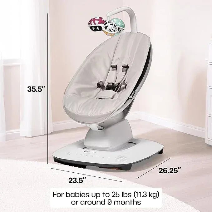 MamaRoo Multi - Motion Baby Swing with Bluetooth, Adjustable Recline, and Soothing Sounds – Grey Classic Fabric - Adenzo Comfies