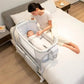 Mastela 3 - in - 1 Electric Swing Bedside Crib Intelligent Baby Bassinet Beside Sleeper Cradle，3 Kinds of Height Adjustment,5 Swing Speed, 3 Timing time, 15 Music, 5 Usage Modes…, Icelandic Blue Grey - Adenzo Comfies