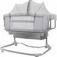 Mastela 3 - in - 1 Electric Swing Bedside Crib Intelligent Baby Bassinet Beside Sleeper Cradle，3 Kinds of Height Adjustment,5 Swing Speed, 3 Timing time, 15 Music, 5 Usage Modes…, Icelandic Blue Grey - Adenzo Comfies