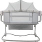 Mastela 3 - in - 1 Electric Swing Bedside Crib Intelligent Baby Bassinet Beside Sleeper Cradle，3 Kinds of Height Adjustment,5 Swing Speed, 3 Timing time, 15 Music, 5 Usage Modes…, Icelandic Blue Grey - Adenzo Comfies