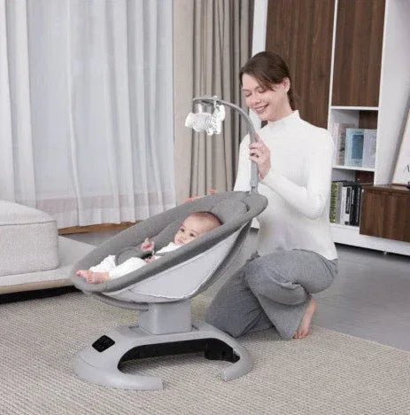 Mastela Lullaby Orbit Electric Baby Crib – Smart Swing, Music & App Control, 0–15kg Capacity - Adenzo Comfies