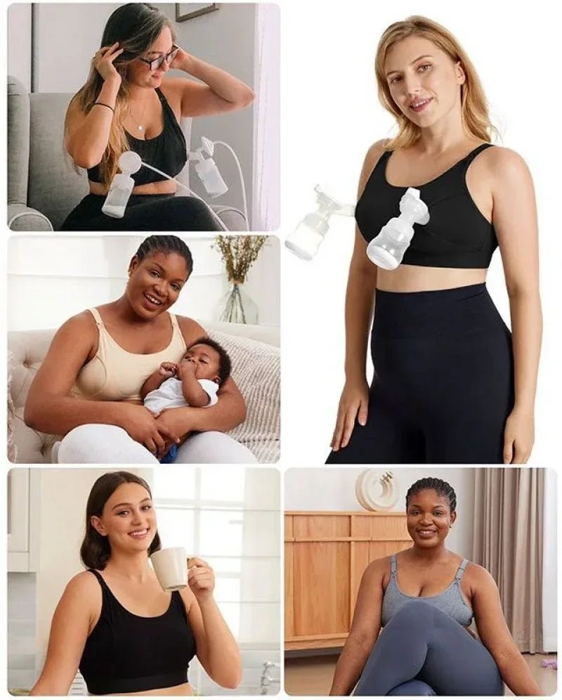 Momcozy YN08 Maternity and Nursing Bra – Comfortable Wireless Breastfeeding Bra with Adjustable Straps and Removable Pads – Size L, Black - Adenzo Comfies