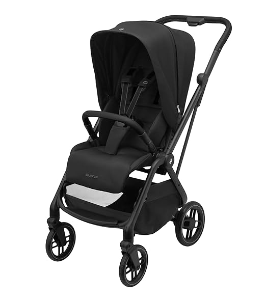 Maxi-Cosi Leona² Pram, 0-4 Years, 0-22 kg, Feather-Light, Super Compact Buggy, Reversible Seat, One Handed Foldable, 3 Reclining Positions, Flat Reclining Position, Easy-In Straps, Twillic Graphite