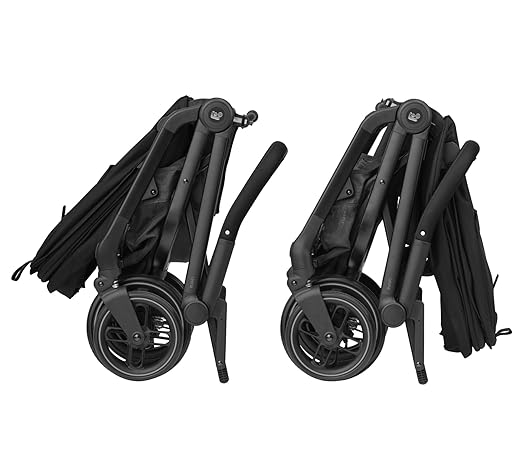 Maxi-Cosi Leona² Pram, 0-4 Years, 0-22 kg, Feather-Light, Super Compact Buggy, Reversible Seat, One Handed Foldable, 3 Reclining Positions, Flat Reclining Position, Easy-In Straps, Twillic Graphite