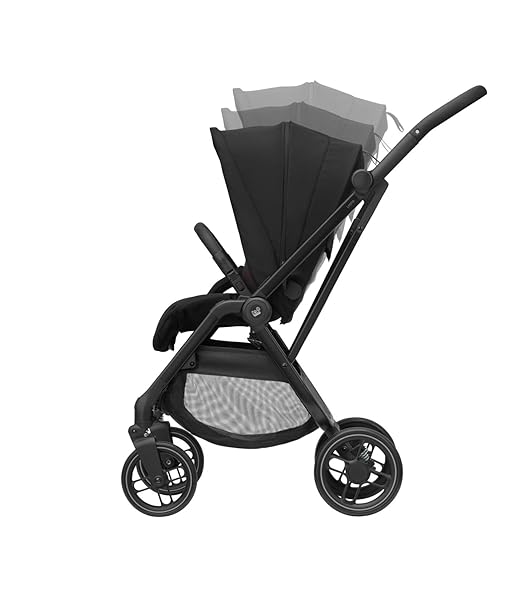 Maxi-Cosi Leona² Pram, 0-4 Years, 0-22 kg, Feather-Light, Super Compact Buggy, Reversible Seat, One Handed Foldable, 3 Reclining Positions, Flat Reclining Position, Easy-In Straps, Twillic Graphite
