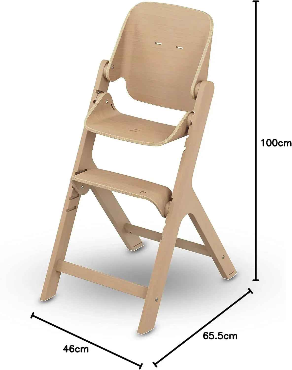 Maxi - Cosi Nesta Highchair in its natural wood finish, a stylish, adjustable wooden highchair designed to grow with a child from newborn to adult - Adenzo Comfies