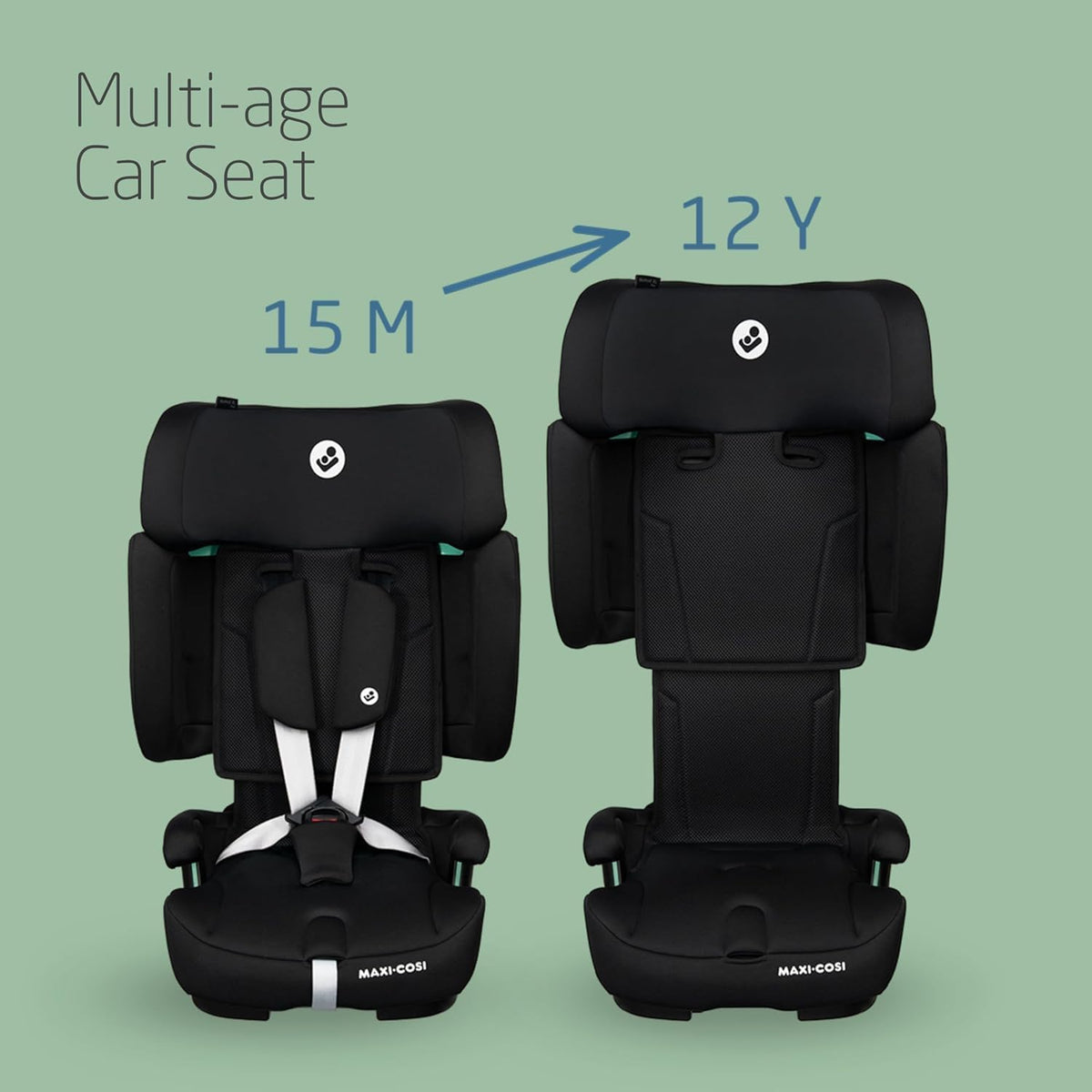 Maxi‑Cosi Nomad XL Plus Car Seat – Authent Black, Compact & Foldable (15m–12y, 6kg) - Adenzo Comfies