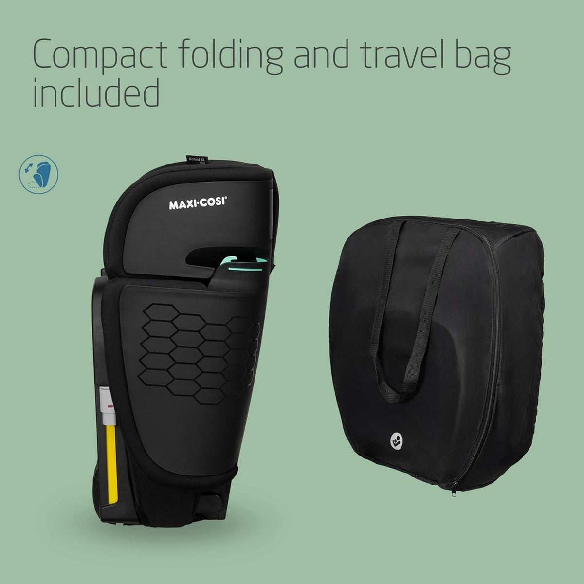 Maxi‑Cosi Nomad XL Plus Car Seat – Authent Black, Compact & Foldable (15m–12y, 6kg) - Adenzo Comfies