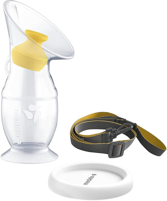 Medela Silicone Breast Milk Collector for Breastfeeding Mothers, Milk Saver with a Suction Base and a Lid for Storage, Made for Daily Breastfeeding