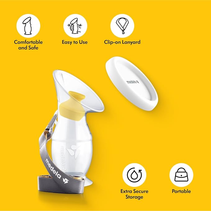Medela Silicone Breast Milk Collector for Breastfeeding Mothers, Milk Saver with a Suction Base and a Lid for Storage, Made for Daily Breastfeeding