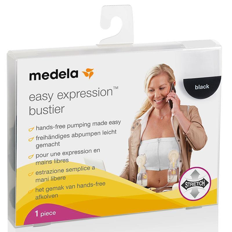 Medela Easy Expression Hands Free Pumping Bra, Black, Large, Comfortable & Adaptable with No-Slip Support for Multitasking - Adenzo Comfies
