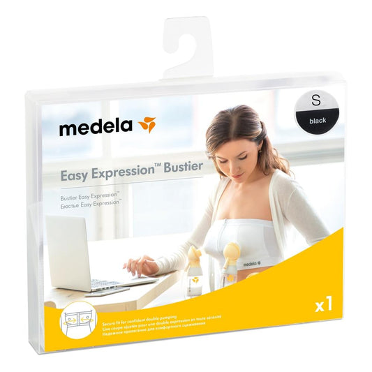 Medela Easy Expression Hands Free Pumping Bra, Black, Large, Comfortable & Adaptable with No-Slip Support for Multitasking - Adenzo Comfies