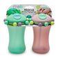 Melii Abacus Straw Sippy Cup, Green & Pink, 340 ml, 12+ Months, 2 - Piece Set, Spill - Resistant Training Cups, Fun Bead Design, BPA - Free & Dishwasher Safe - Adenzo Comfies