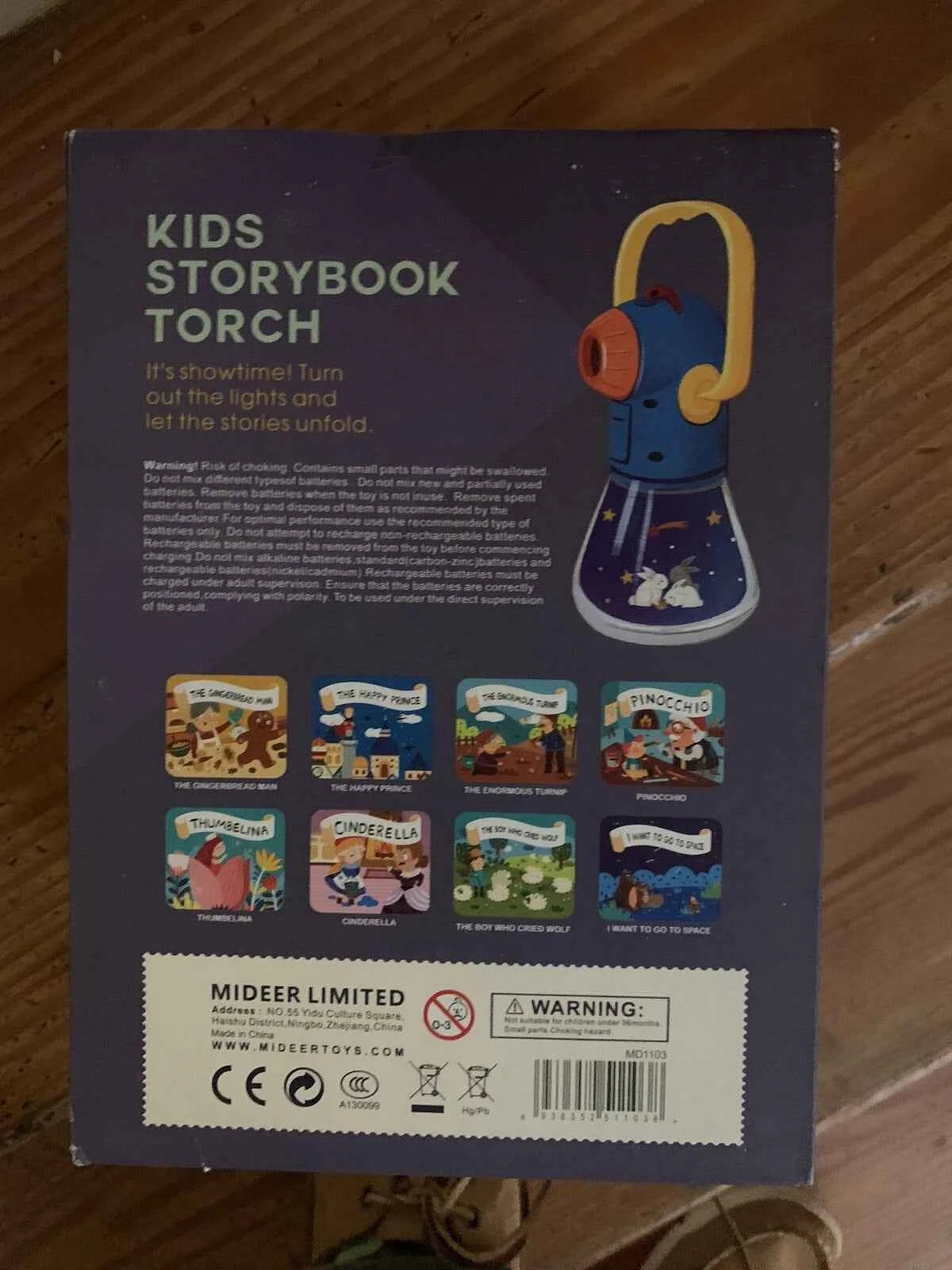 Mideer Kid’s Storybook Torch‑Light Projector with 12 Story Reels (MD1103)