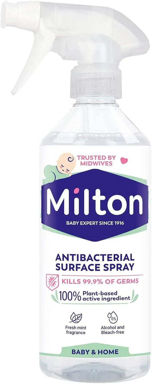 Milton Antibacterial Surface Spray 500ml – Powerful Germ Protection, Alcohol - Free and Bleach - Free Formula with Refreshing Fresh Mint Fragrance for Safe Everyday Cleaning - Adenzo Comfies