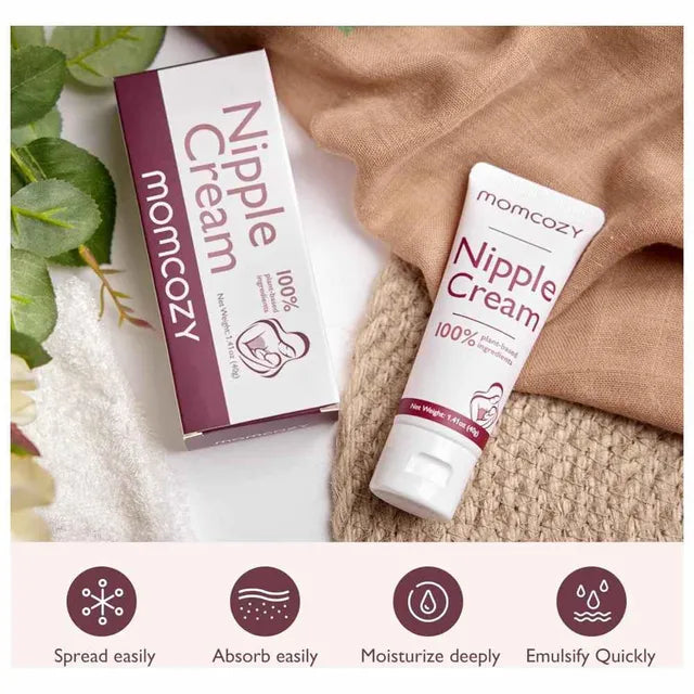 Momcozy Nipple Cream Safe for Breastfeeding, Plant-Based Ingredients, Lanolin-Free Nipple Balm, Soothing Cream, Breastfeeding Essentials