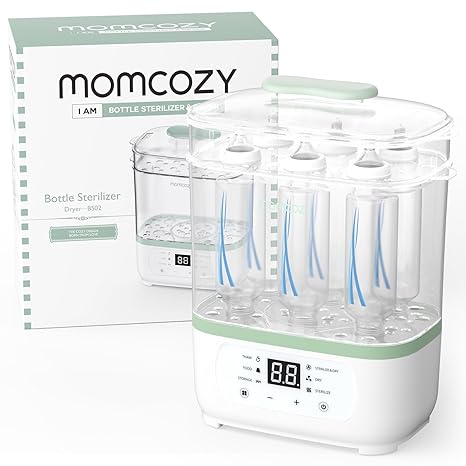 Momcozy 8-in-1 Electric Baby Bottle Sterilizer and Dryer | Steam Sterilizer for Bottles, Pump Parts & Baby Essentials