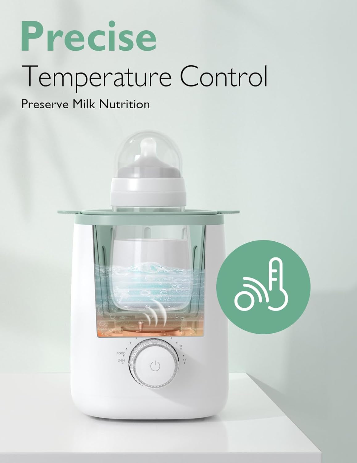 Momcozy Nutri Bottle Warmer – 9-in-1 Baby Bottle Warmer with Night Light & Precise Temperature Control