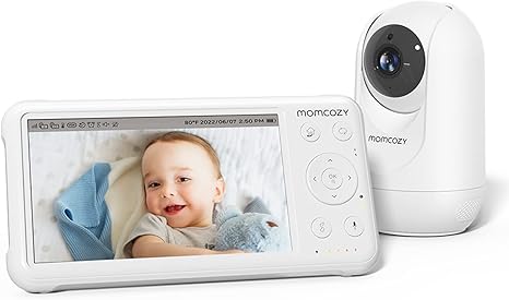 Momcozy 1080P Video Baby Monitor with Camera – 5” HD Display, Infrared Night Vision, 5000mAh Battery, 2-Way Audio, 960ft Range, BM01