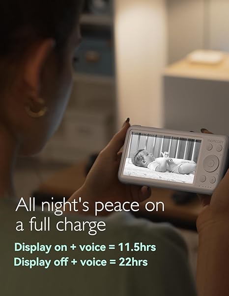 Momcozy 1080P Video Baby Monitor with Camera – 5” HD Display, Infrared Night Vision, 5000mAh Battery, 2-Way Audio, 960ft Range, BM01
