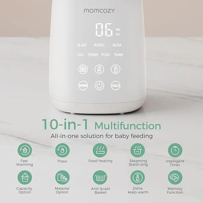 Momcozy Bottle Warmer, Fast Bottle Warmers for All Bottles with Timer, Accurate Temperature Control and Automatic Shut - Off, Multifunctional Bottle Warmer for Breastmilk - Adenzo Comfies