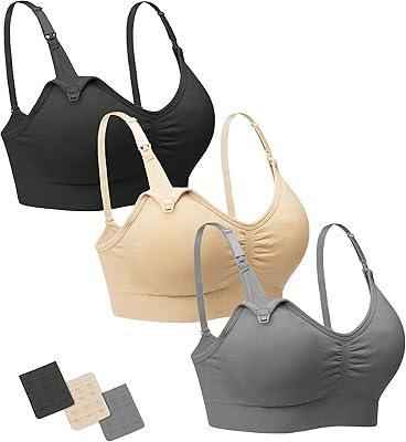 Momcozy 4 - in - 1 Hands - Free Pumping Bra – Seamless Wireless Nursing & Maternity Bra with Fixed Padding, Compatible with Wearable & Standard Breast Pumps - Adenzo Comfies