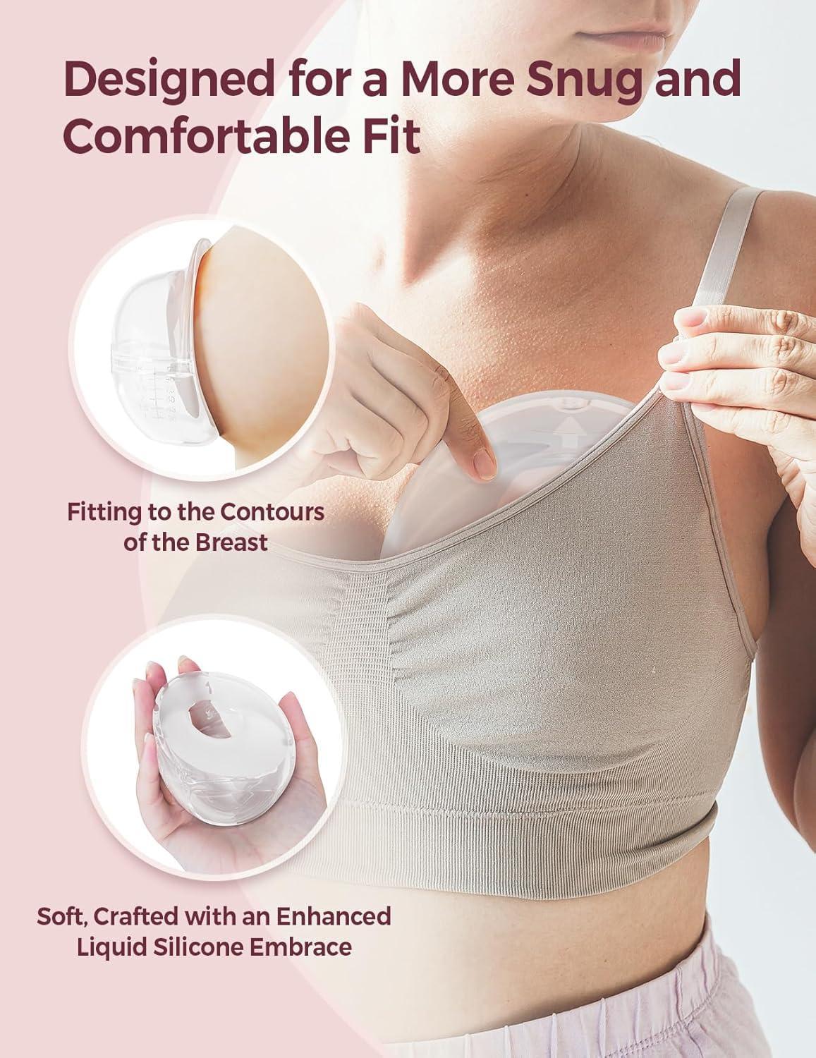 Momcozy Breast Milk Collector, Milk Collectors for Breastfeeding, Reusable Breast Milk Shells, Silicone Catcher with More Fit & Soft (3oz/90ml, 1 Count) - Adenzo Comfies