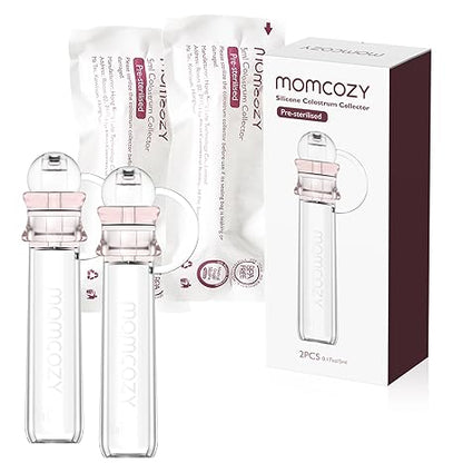 Momcozy Silicone Colostrum Collector Set – Reusable BPA-Free Colostrum Syringe Alternative for Collecting, Storing & Feeding, 5ml
