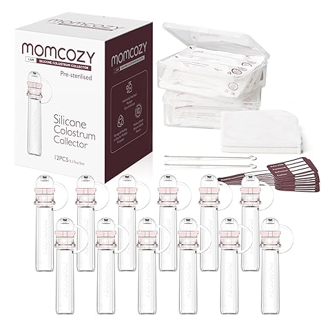 Momcozy Silicone Colostrum Collector Set – Reusable BPA-Free Colostrum Syringe Alternative for Collecting, Storing & Feeding, 5ml
