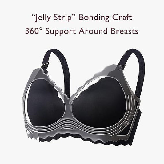 Momcozy Jelly Strip Seamless Floral Push Up Nursing Bra – Comfortable Wireless Maternity and Breastfeeding Bra with Adjustable Straps and Removable Pads - Adenzo Comfies