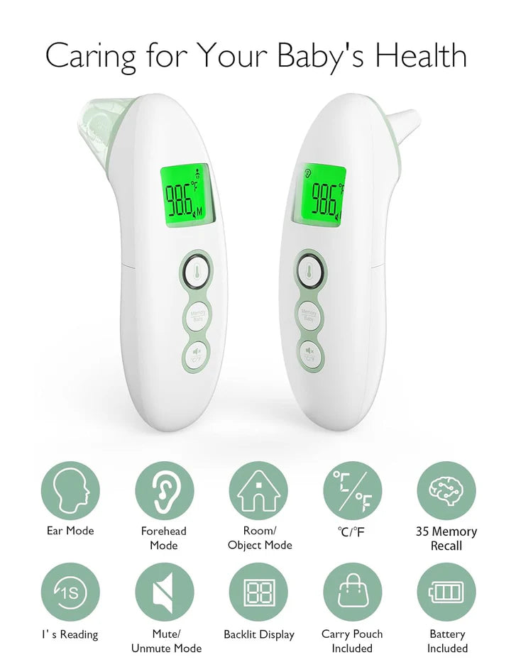 Momcozy Non-Contact Forehead and Ear Thermometer, Digital Infrared Thermometer for infants and kids
