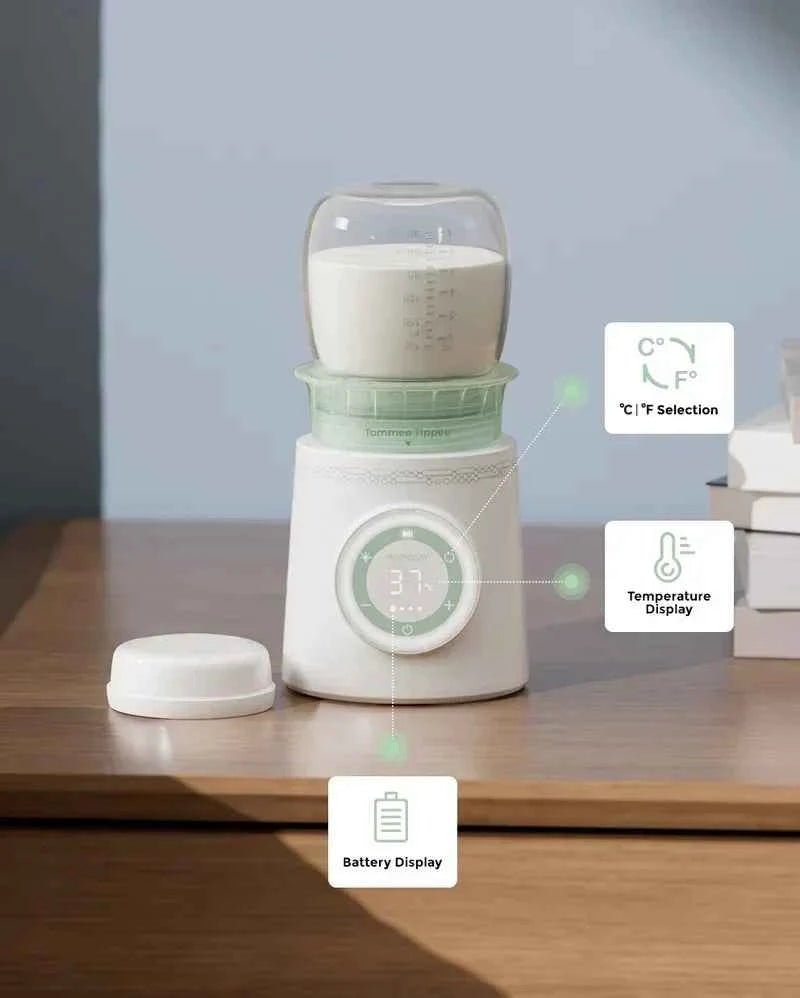 Momcozy Portable Bottle Warmer for Travel - Fast Heating, Leak - Proof, Long Battery Life, Compatible with Dr. Brown, Philips Avent, Medela, Tommee Tippee, Comotomo - Adenzo Comfies