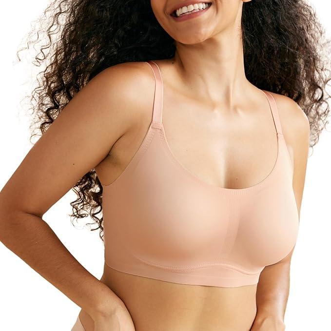 Momcozy Seamless Bras for Women, Pullover Bra Wireless Full Coverage Sleep Bra with Adjustable Straps - Adenzo Comfies
