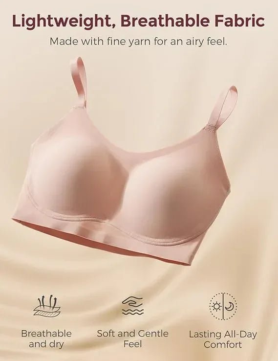 Momcozy Seamless Bras for Women, Pullover Bra Wireless Full Coverage Sleep Bra with Adjustable Straps - Adenzo Comfies