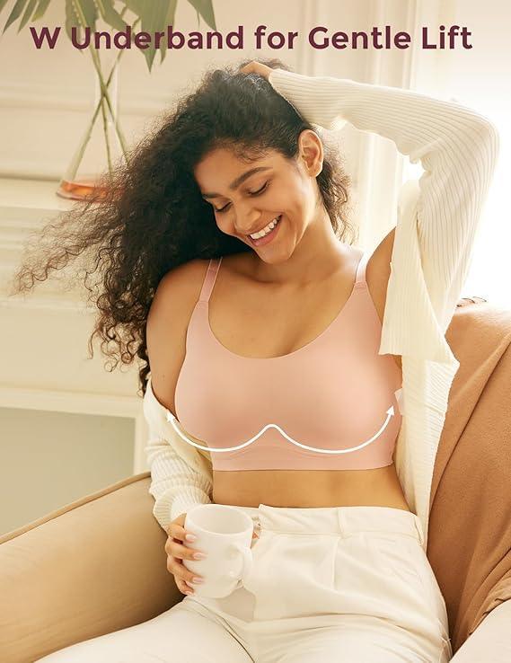 Momcozy Seamless Bras for Women, Pullover Bra Wireless Full Coverage Sleep Bra with Adjustable Straps - Adenzo Comfies