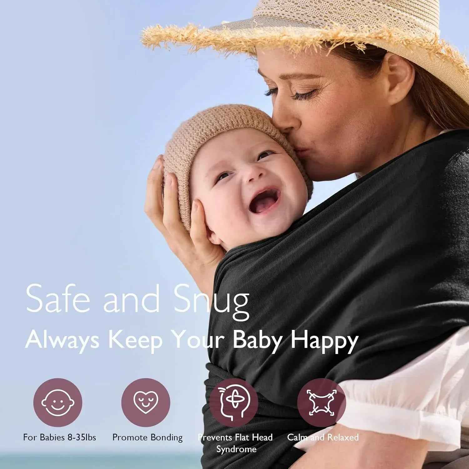 Momcozy Baby Carrier Slings, Summer Cooling Air - Mesh Fabric Baby Carriers Sling for Newborn to Toddler up to 50 lbs, Hands Free Adjustable Easy to Wear Baby Wrap Carrier Slings - Adenzo Comfies