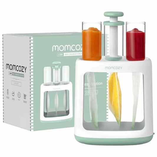 Momcozy Squeeze Station,Baby Food Maker&Pouch Filler for Homemade Baby Puree, BPA-Free, Dishwasher Safe, with Reusable Baby Food Pouches for Babies & Toddlers