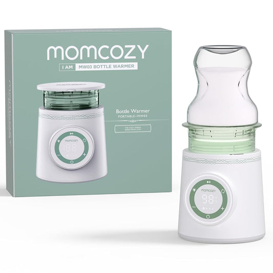 Momcozy Portable Bottle Warmer for Travel MW03 - Fast Heating, Leak-Proof, Long Battery Life, Compatible with Dr. Brown, Philips Avent, Medela, Tommee Tippee, Comotomo - Adenzo Comfies